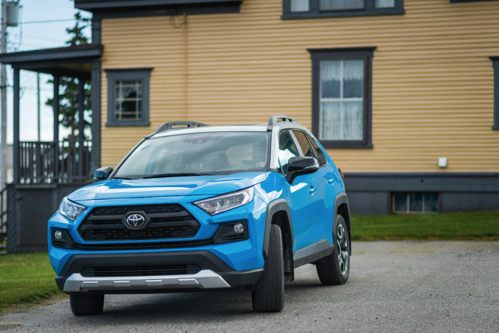 A Blue Toyota RAV4